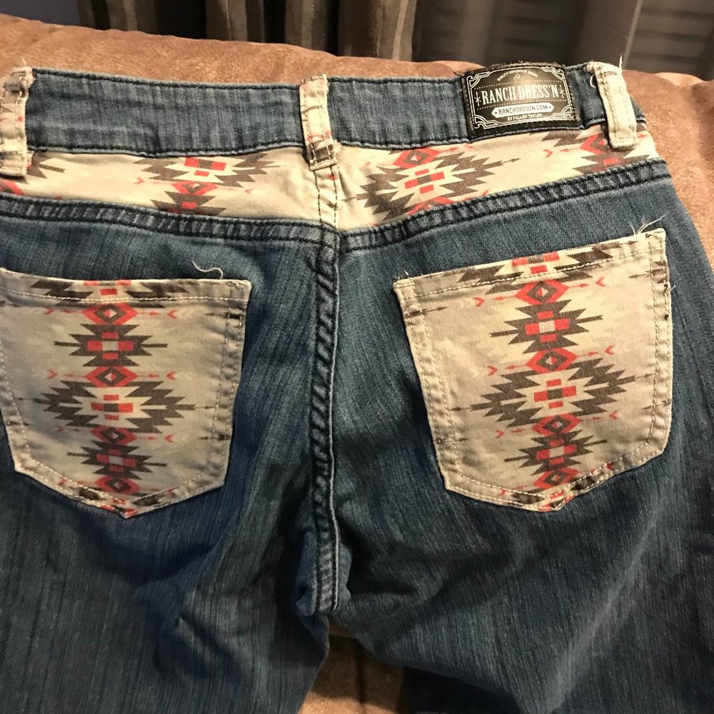 Ranch Dress" n Jeans Womens 0  Flared Western Aztec Fallon Taylor